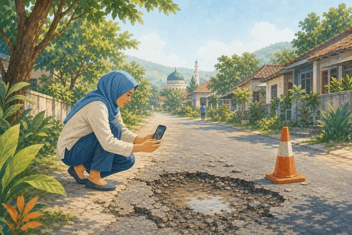 Jalan rusak di jalur Ciapus